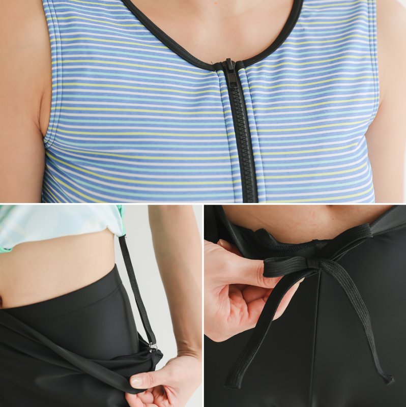 画像6: インナーショーツ、レギンス、ショットパンツとタンキニ5点セットフィットネス水着 (6)