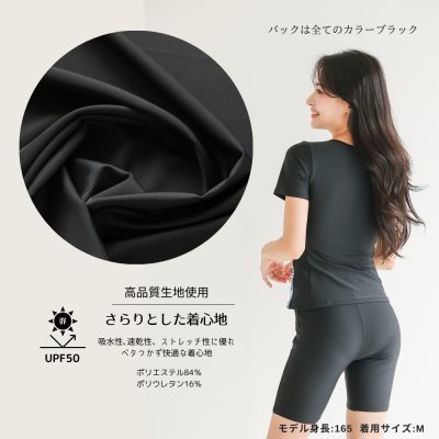 画像1: めぐれ防止　ボタン着き　フィットネス　帽子付き　水着セット