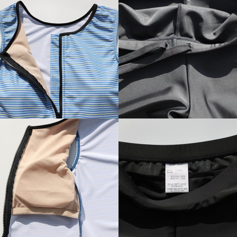 画像8: インナーショーツ、レギンス、ショットパンツとタンキニ5点セットフィットネス水着 (8)