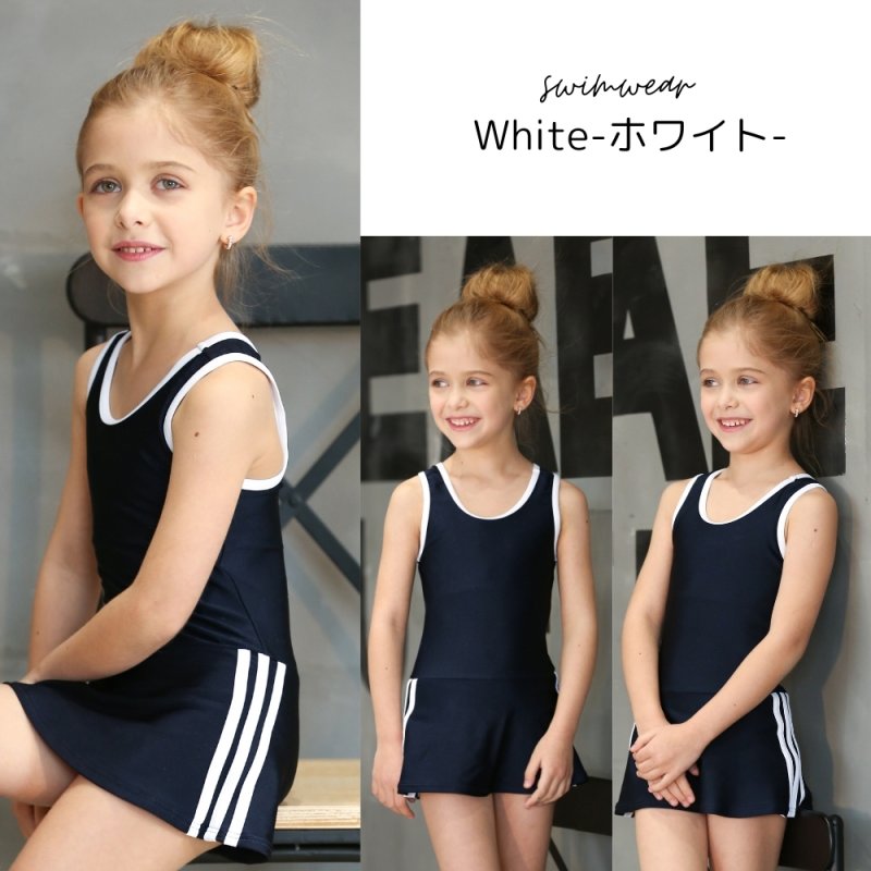 画像7: ワンピースラインワンピースSchool学校水着 (7)