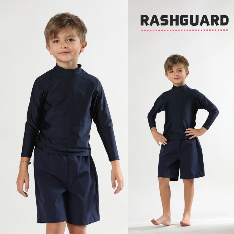 画像6: ロング袖無地シンプルKIDS水着ウェア (6)