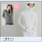 画像3: ハイネック帽子舌付きUVカットラッシュガード（男女兼用） (3)