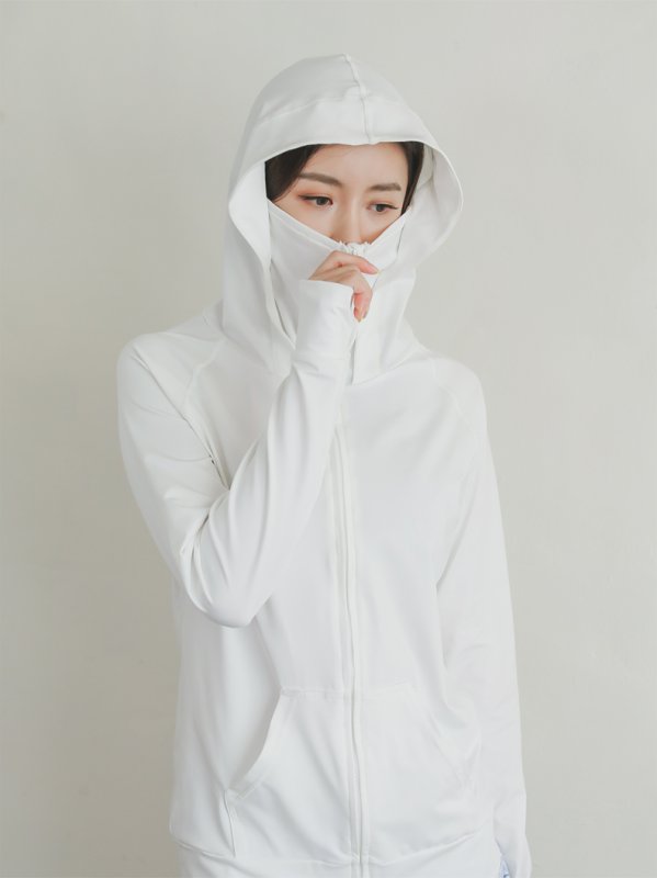 画像6: ハイネック帽子舌付きUVカットラッシュガード（男女兼用） (6)