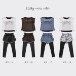 画像12: インナーカップ着きワンピースとショットパン着きレギンス二点セット体系カバー水着 (12)