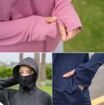 画像4: ハイネックハット付きUVカットヒンヤリ 特殊素材ラッシュガード (4)