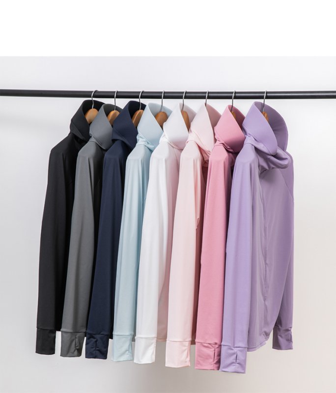 画像7: ハイネックハット付きUVカットヒンヤリ 特殊素材ラッシュガード (7)