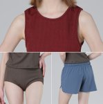 画像4: インナーカップつきタンキニとショーツとショットパンツ付3点セット水着 (4)