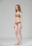 画像10: 肩フリル花つけビキニ２点セット水着 (10)