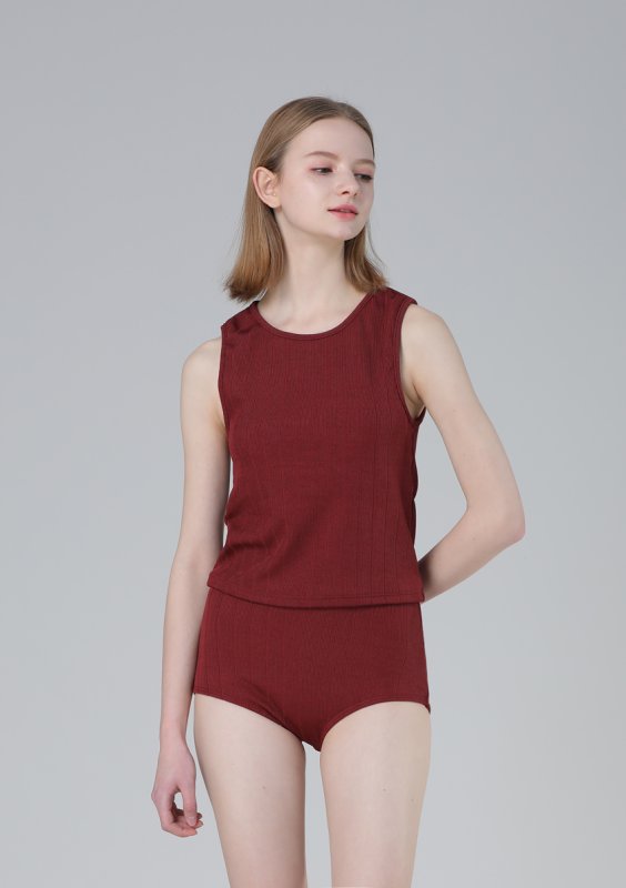 画像12: インナーカップつきタンキニとショーツとショットパンツ付3点セット水着 (12)