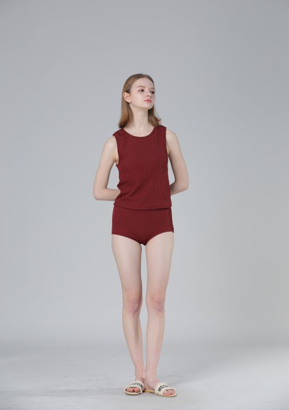 画像13: インナーカップつきタンキニとショーツとショットパンツ付3点セット水着 (13)