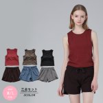 画像1: インナーカップつきタンキニとショーツとショットパンツ付3点セット水着 (1)