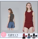 画像3: インナーカップつきタンキニとショーツとショットパンツ付3点セット水着 (3)