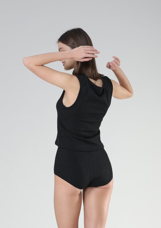 画像24: インナーカップつきタンキニとショーツとショットパンツ付3点セット水着 (24)