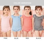 画像4: KIDS水着凸凹生地の子供フリルワンピース水着 (4)