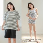 画像10: 半袖ラッシュガードと膝までロングショット布帛パンツ、タンキニトップス、四角ショーツと水着4点セット体系カバー (10)