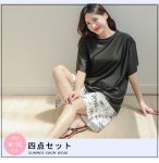 画像4: 半袖ラッシュガードと膝までロングショット布帛パンツ、タンキニトップス、四角ショーツと水着4点セット体系カバー (4)