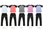画像15: Tシャツとショットパンツ付きレギンスの2点セットyogaトレーニングウェア ポーツウェア (15)