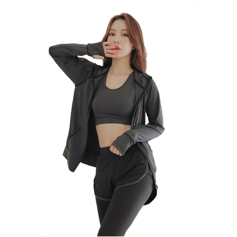 画像15: ラッシュガード/スポーツブラ/パンツ付きレギンス3点セットヨガウェア トレーニングウェア　スポーツウェア (15)