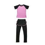 画像10: Tシャツとショットパンツ付きレギンスの2点セットyogaトレーニングウェア ポーツウェア (10)