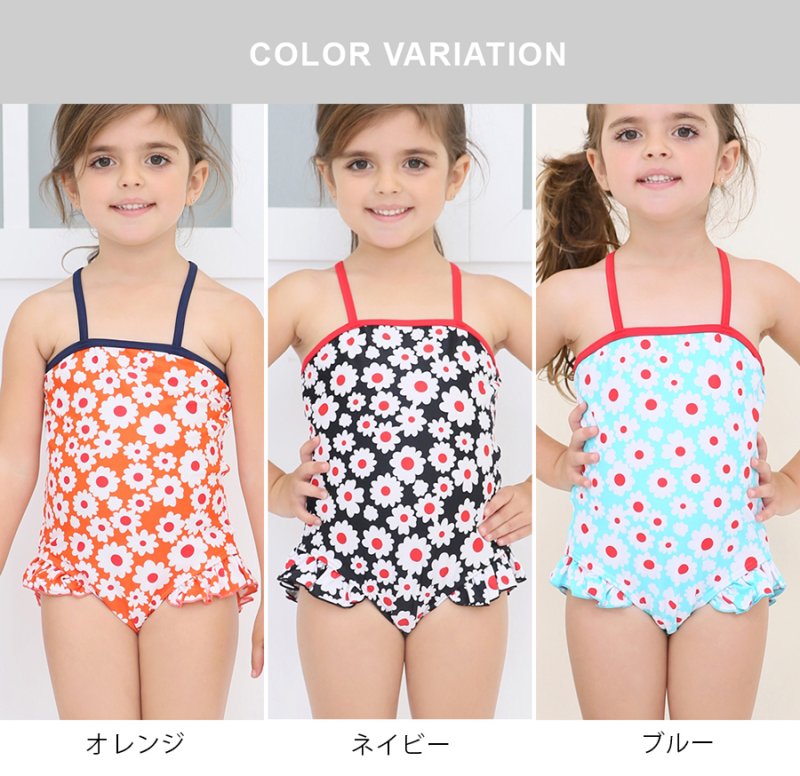 画像2: KIDSワンピース花柄水着　キッズスイムウェア　女の子 水着女の子 KIDSワンピース 花柄水着 キッズスイムウェア 水着花柄 スイミングウェア 水遊び　 (2)