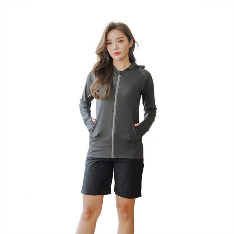 画像11: ラッシュガード　サーフパンツ　タンキニトップス　ショーツ　4点セット水着体系カバー (11)