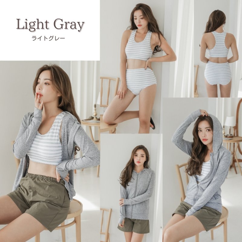 画像18: ラッシュガード　ショットパンツ　スポーツブラ　ショーツ　水着体系カバー　４点セット (18)