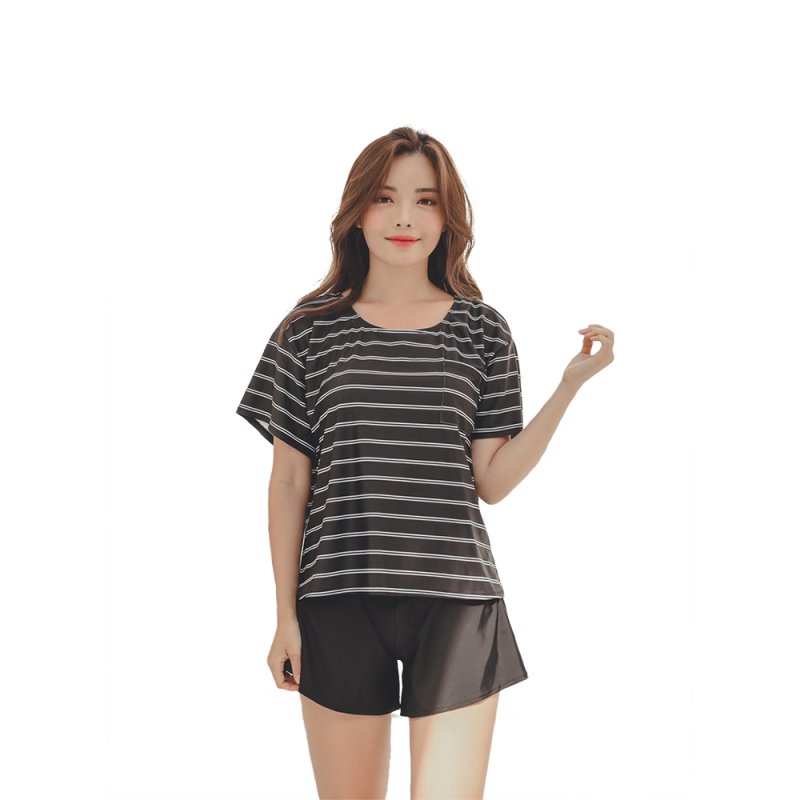 画像25: インナーブラつきTシャツとインナショーツつきショットパンと二点セット体型カバー水着セット (25)