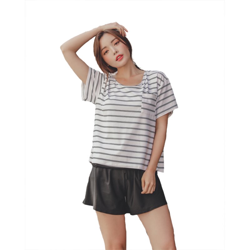 画像24: インナーブラつきTシャツとインナショーツつきショットパンと二点セット体型カバー水着セット (24)