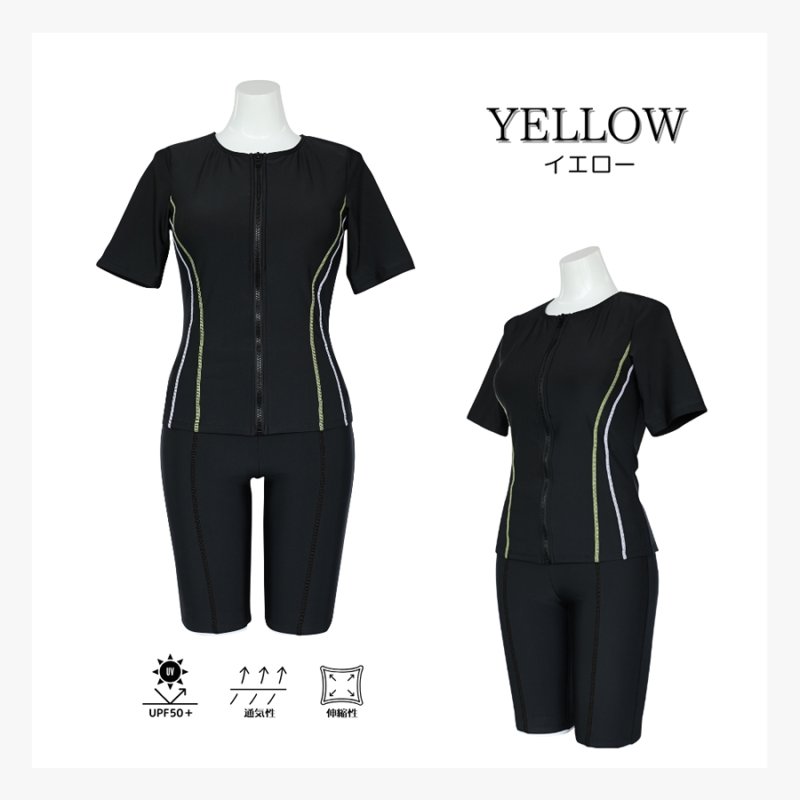 画像20: めぐれ防止　ボタン着き　フィットネス　水着セット　キャップ付き (20)