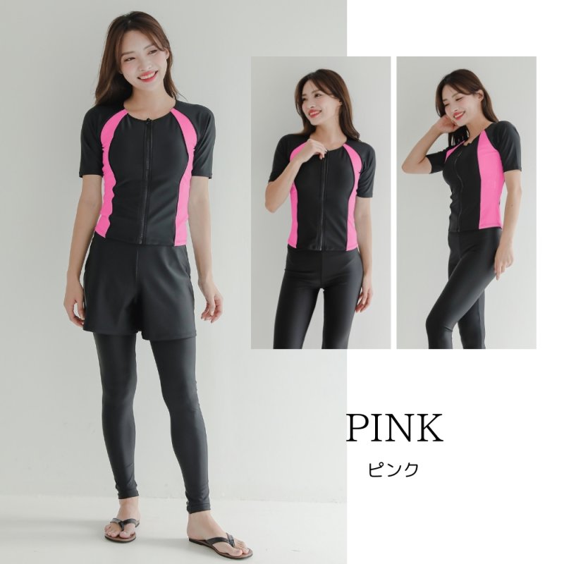 画像23: パンツレギンスセット　フィトネス 帽子付き　５点セット水着 (23)