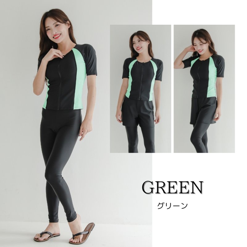 画像24: パンツレギンスセット　フィトネス 帽子付き　５点セット水着 (24)