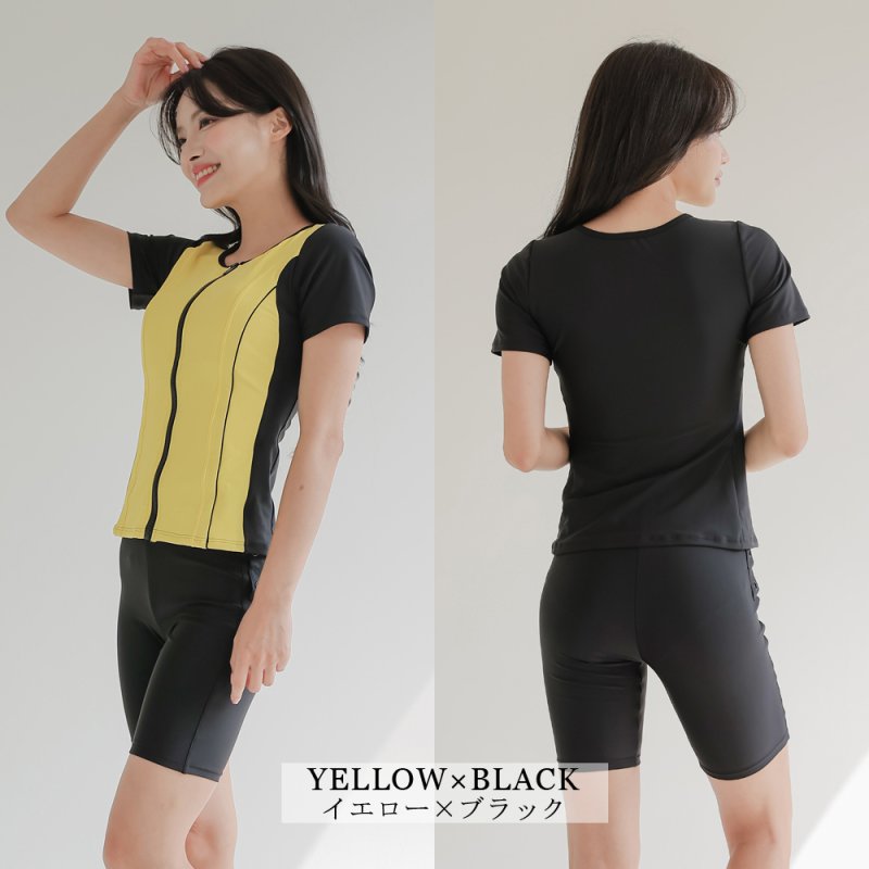 画像13: めぐれ防止　ボタン着き　フィットネス　帽子付き　水着セット (13)