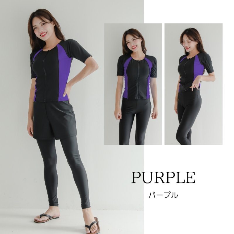 画像27: パンツレギンスセット　フィトネス 帽子付き　５点セット水着 (27)