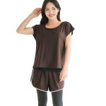 画像20: インナーカップ着きワンピースとショットパン着きレギンス二点セット体系カバー水着 (20)