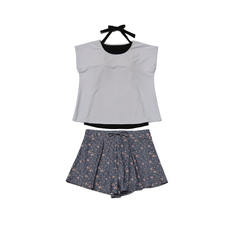 画像23: インナーブラつきトプッスとインナショーツつきショットパンと二点セット体型カバー水着セット (23)