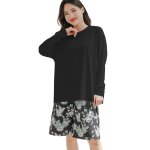 画像21: ロング袖ラッシュガード、膝まで布帛素材ロングショットパンツ、タンキニトップス、四角ショーツ、体型カバー水着４点セット (21)