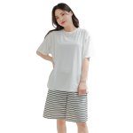 画像17: 半袖ラッシュガードと膝までロングショット布帛パンツ、タンキニトップス、四角ショーツと水着4点セット体系カバー (17)