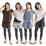 画像22: インナーカップ着きワンピースとショットパン着きレギンス二点セット体系カバー水着 (22)
