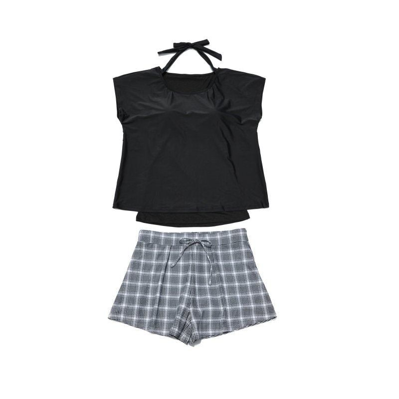 画像26: インナーブラつきトプッスとインナショーツつきショットパンと二点セット体型カバー水着セット (26)