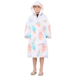画像1: ピーチタオルパーカー お着替えポンチョ、サーフポンチョ 着替えポンチョ キッズ 子供用 お着替えタオル マイクロファイバー 吸水速乾 フード ビーチタオル スイムタオル フェザーホワイト フリーサイズ (1)