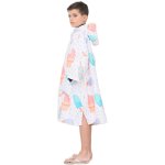 画像21: ピーチタオルパーカー お着替えポンチョ、サーフポンチョ 着替えポンチョ キッズ 子供用 お着替えタオル マイクロファイバー 吸水速乾 フード ビーチタオル スイムタオル フェザーホワイト フリーサイズ (21)