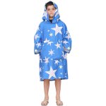 画像4: ピーチタオルパーカー お着替えポンチョ、サーフポンチョ 着替えポンチョ キッズ 子供用 お着替えタオル マイクロファイバー 吸水速乾 フード ビーチタオル スイムタオル フェザーホワイト フリーサイズ (4)
