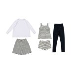 画像8: ロング袖Tシャツ　膝までロングショットパンツ　タンキニトップス　四角ショーツ　レギンス　５点セット水着 タンキニ水着 レディース 体型カバー 長袖シャツ ラッシュガード ハーフパンツ セット水着カバーアップ　 [SW508] (8)