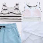 画像21: 体系カバー水着５点セット　Tシャツ　布帛サーフパンツ　レギンス　タンキニ上下セット運動服　ヨガ　スポーツウェア レディース セパレート タンキニ 半袖 5点セット uvカット upf50+ プール 海 水陸両用 無地シンプル色展開　 [SW510] (21)