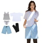 画像7: 体系カバー水着５点セット　Tシャツ　布帛サーフパンツ　レギンス　タンキニ上下セット運動服　ヨガ　スポーツウェア レディース セパレート タンキニ 半袖 5点セット uvカット upf50+ プール 海 水陸両用 無地シンプル色展開　 [SW510] (7)