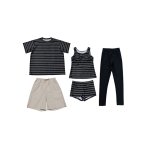画像12: 半袖Tシャツと膝までロングショットパンツ、タンキニトップス、四角ショーツとレギンス　５点セット水着　水着 レディース 体型カバー タンキニ 5点 セット タンクトップ ショートパンツ Tシャツ ラッシュガード ママ水着 [SW507] (12)