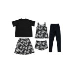 画像8: 半袖Tシャツと膝までロングショットパンツ、タンキニトップス、四角ショーツとレギンス　５点セット水着　水着 レディース 体型カバー タンキニ 5点 セット タンクトップ ショートパンツ Tシャツ ラッシュガード ママ水着 [SW507] (8)