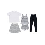 画像9: 半袖Tシャツと膝までロングショットパンツ、タンキニトップス、四角ショーツとレギンス　５点セット水着　水着 レディース 体型カバー タンキニ 5点 セット タンクトップ ショートパンツ Tシャツ ラッシュガード ママ水着 [SW507] (9)