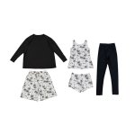 画像5: ロング袖Tシャツ　膝までロングショットパンツ　タンキニトップス　四角ショーツ　レギンス　５点セット水着 タンキニ水着 レディース 体型カバー 長袖シャツ ラッシュガード ハーフパンツ セット水着カバーアップ　 [SW508] (5)