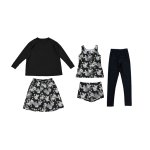 画像12: ロング袖Tシャツ　膝までロングショットパンツ　タンキニトップス　四角ショーツ　レギンス　５点セット水着 タンキニ水着 レディース 体型カバー 長袖シャツ ラッシュガード ハーフパンツ セット水着カバーアップ　 [SW508] (12)